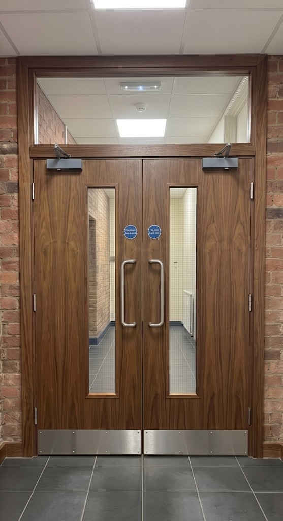 After FD60 installation and certification double doors